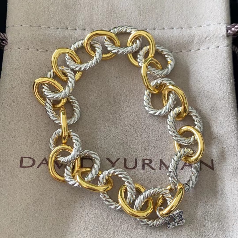 David Yurman Gold and Silver Chain Bracelet